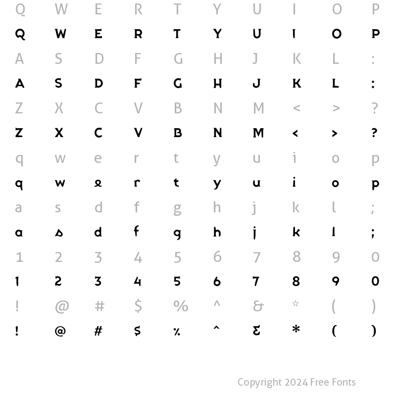 Character Map of Utility57 BGauge Regular