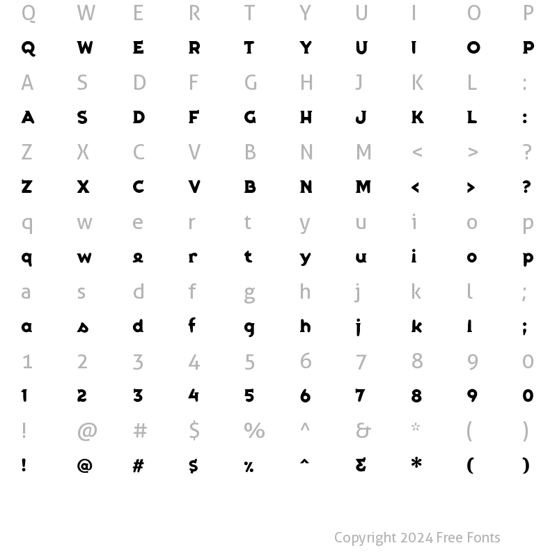 Character Map of Utility57 CGauge Regular