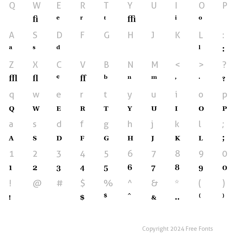 Character Map of UtopiaExp Bold