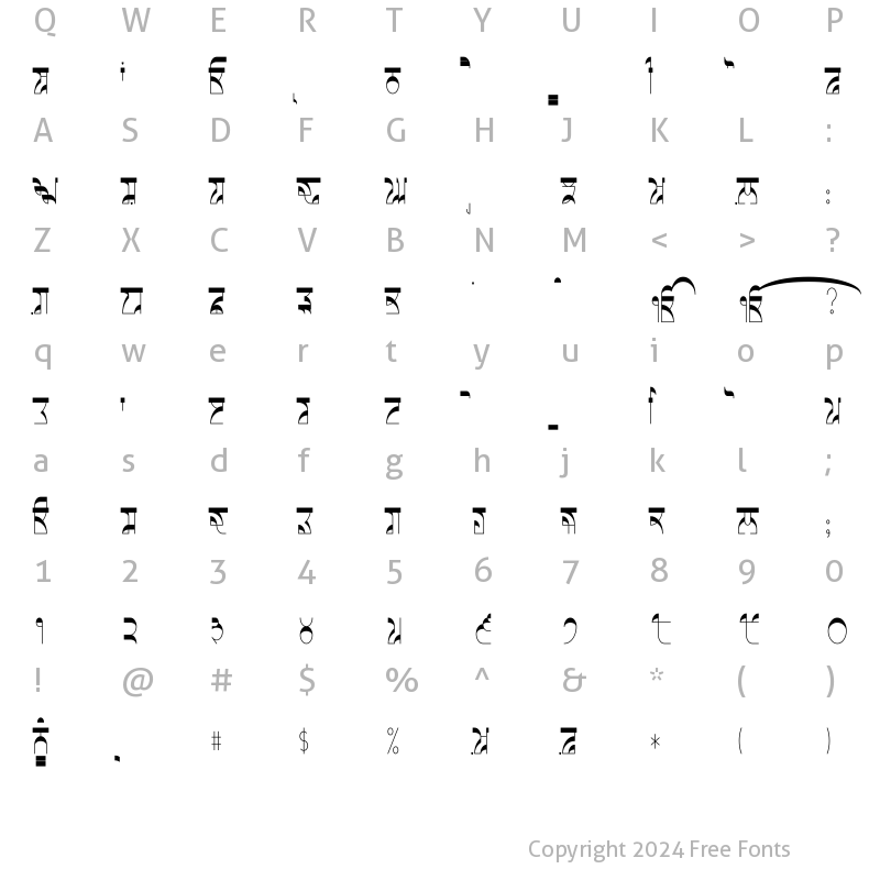 Character Map of Uttar 57 Bold Bold