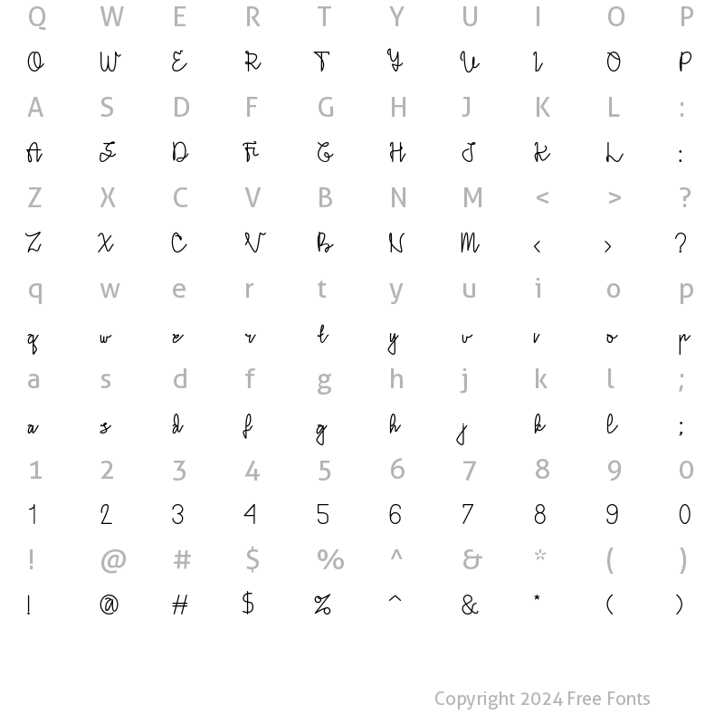 Character Map of Uttarha Bold