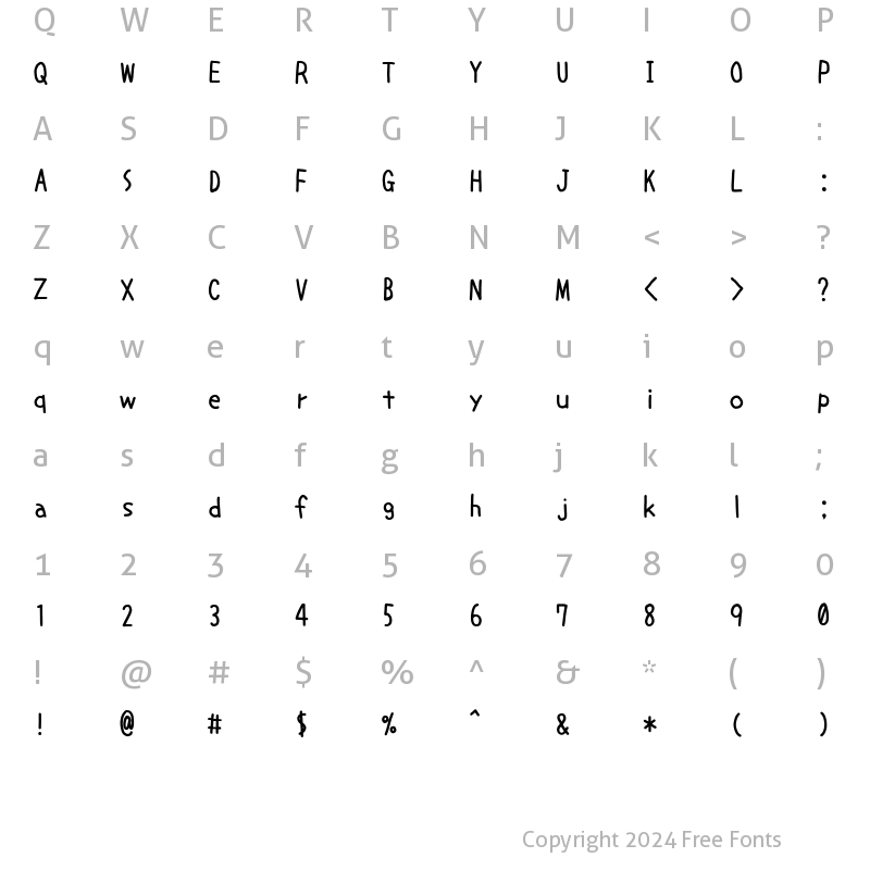 Character Map of uzura_font Regular