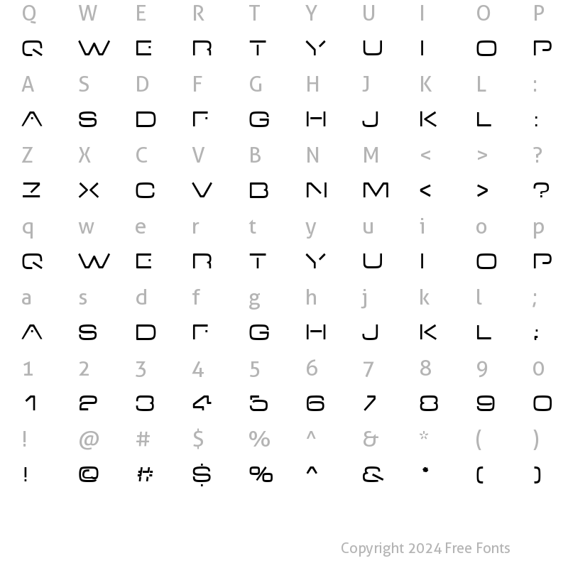 Character Map of V-Dub Regular