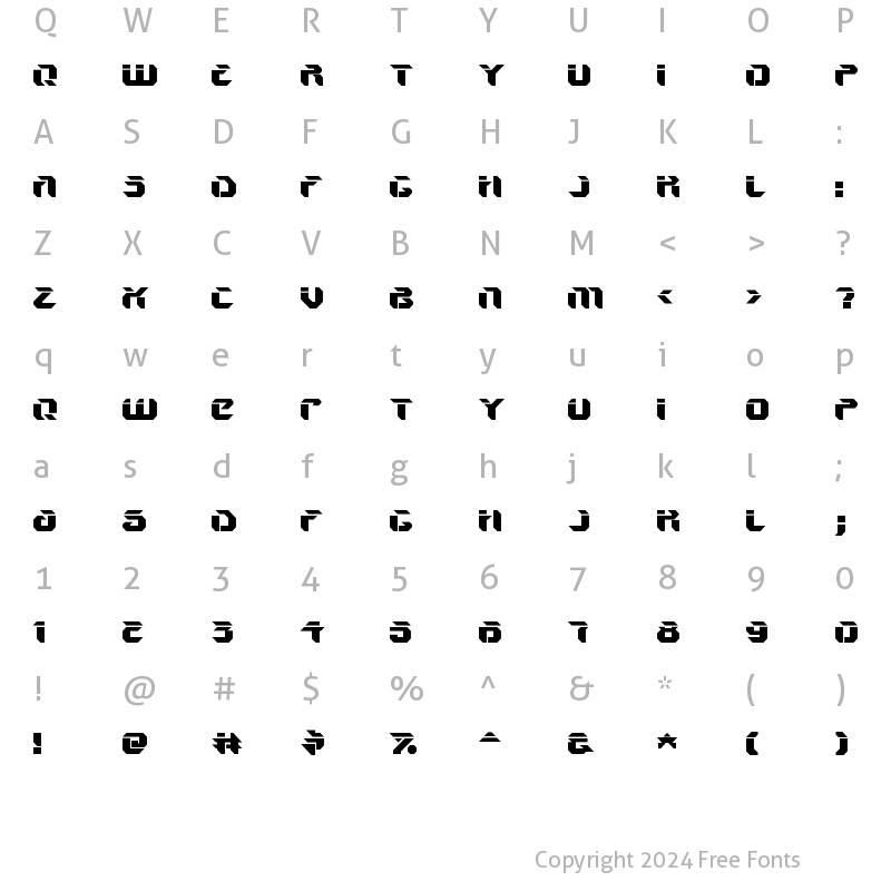 Character Map of V5 Ampon Upright