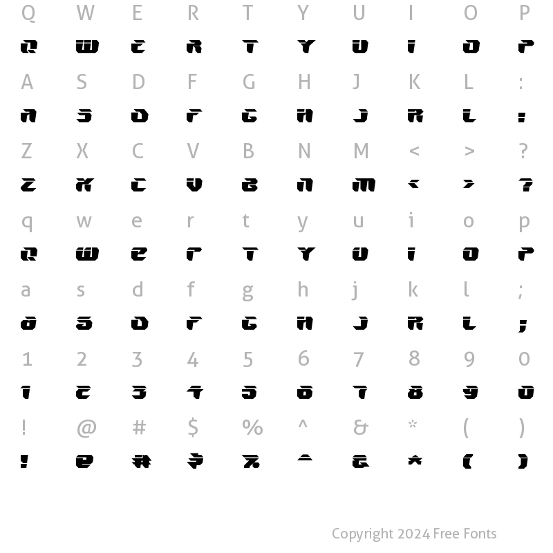 Character Map of V5 Ampon Warped