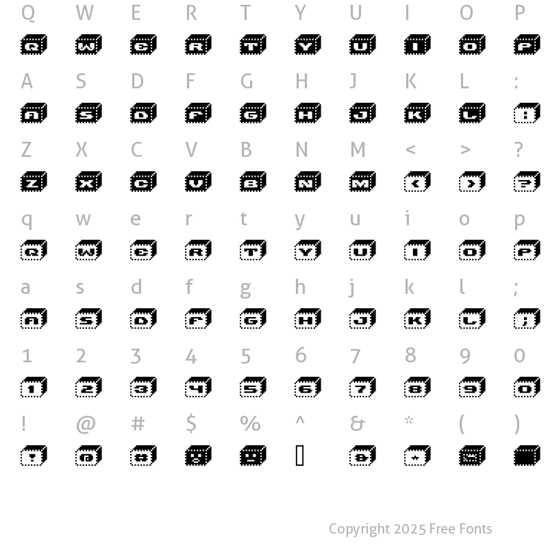 Character Map of V5 Bloques Regular