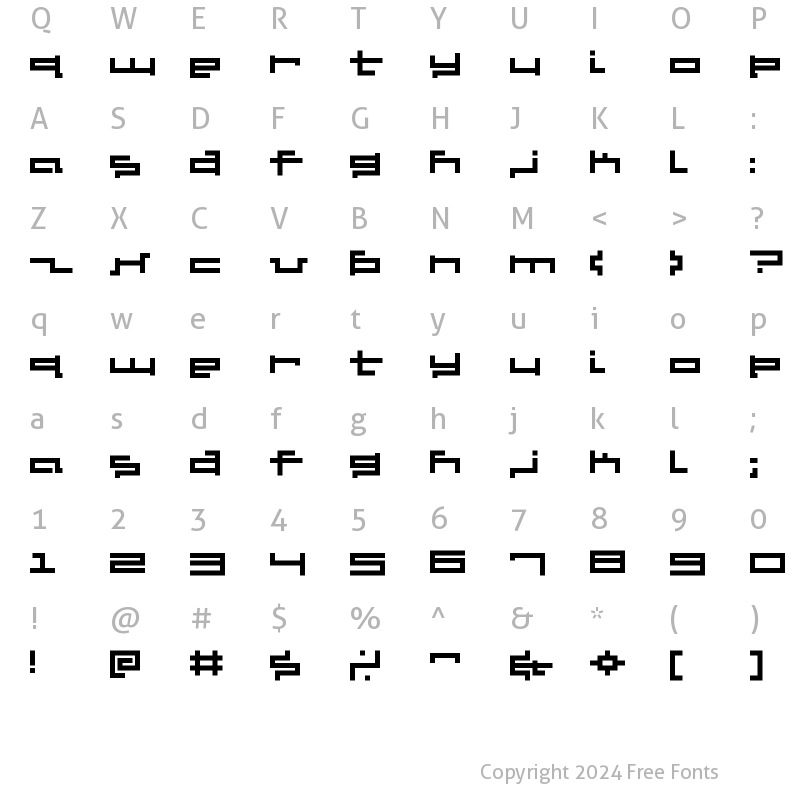 Character Map of V5 Cuadra2 Thick