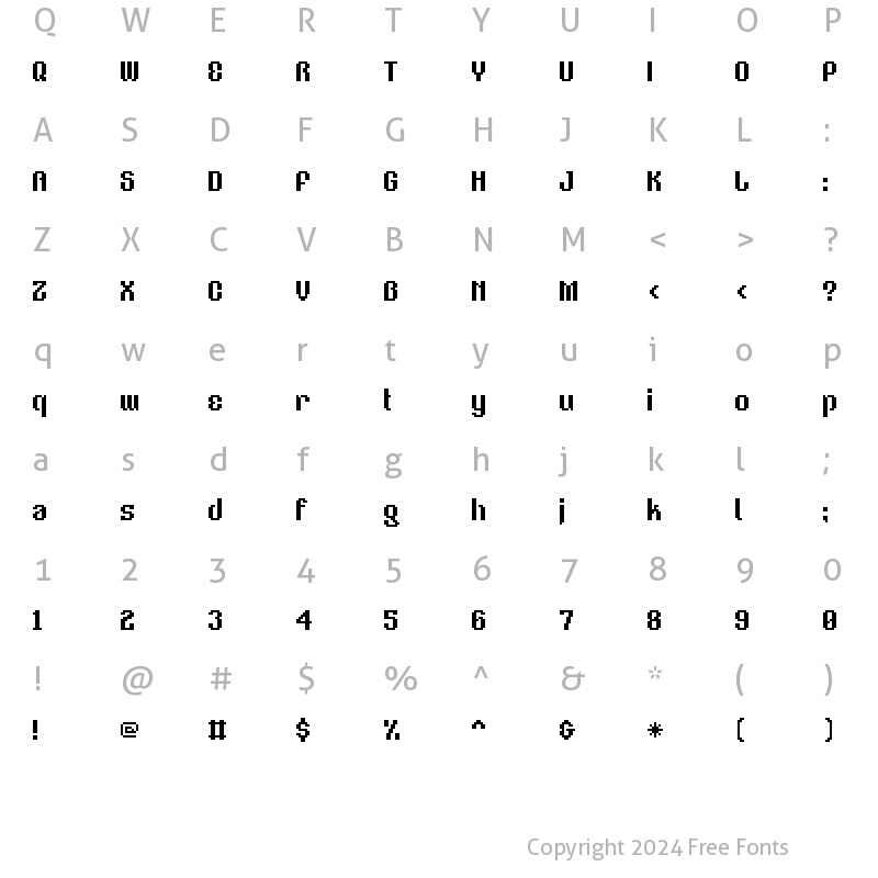 Character Map of V5 Eastergothic Regular