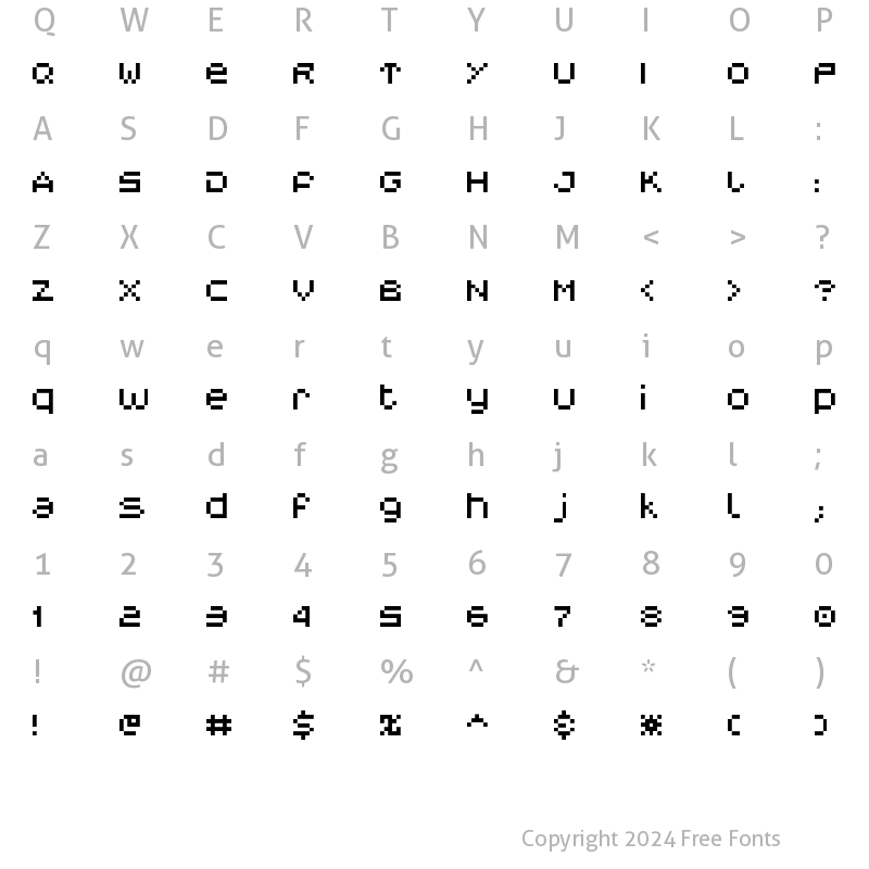 Character Map of V5 Myopia Regular