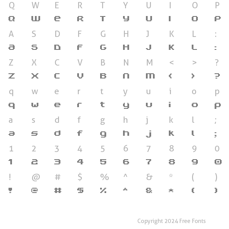 Character Map of V5 Prophit Dot