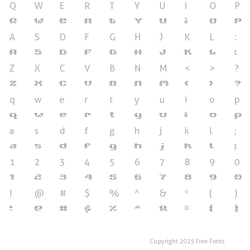 Character Map of V5 Xtender LoinFront