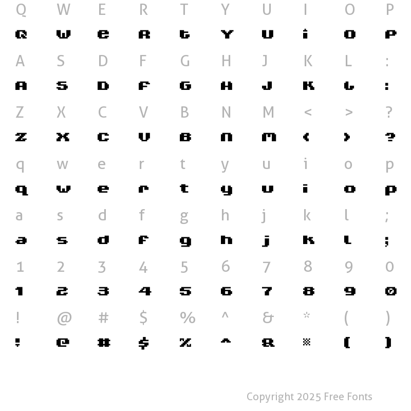Character Map of V5 Xtender Regular