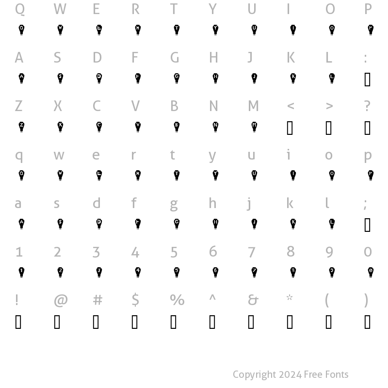 Character Map of Vacuum Tube Regular