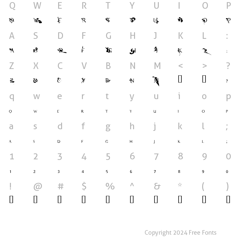 Character Map of VAD PinkTriangle