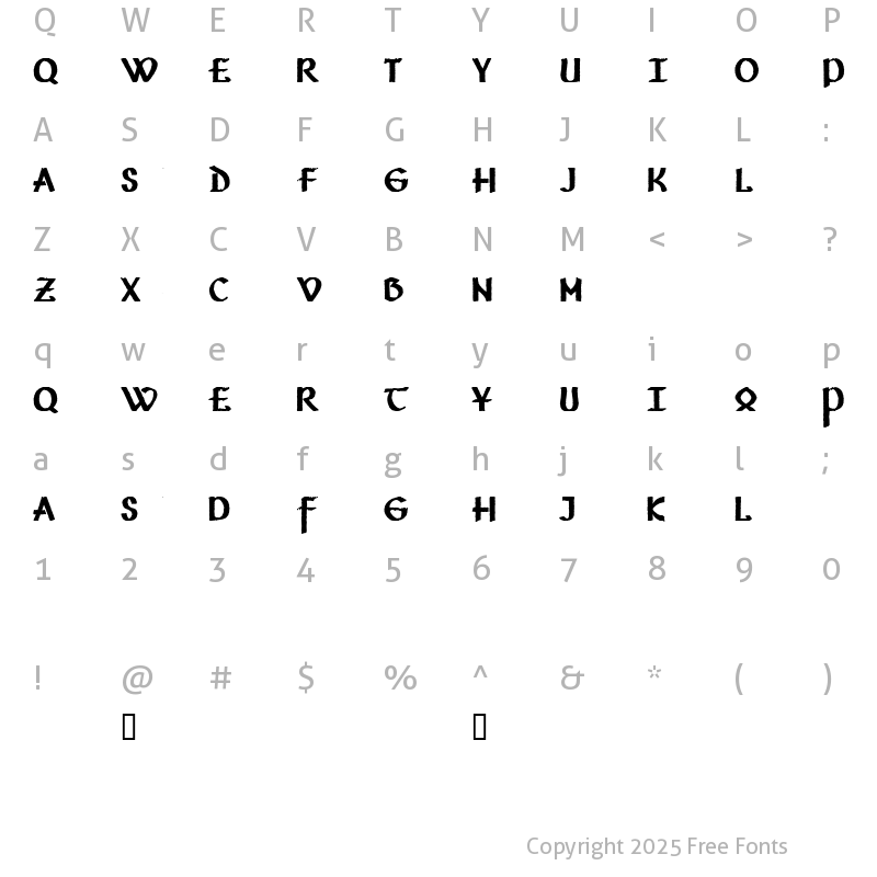 Character Map of Vafthrudnir Demo Regular