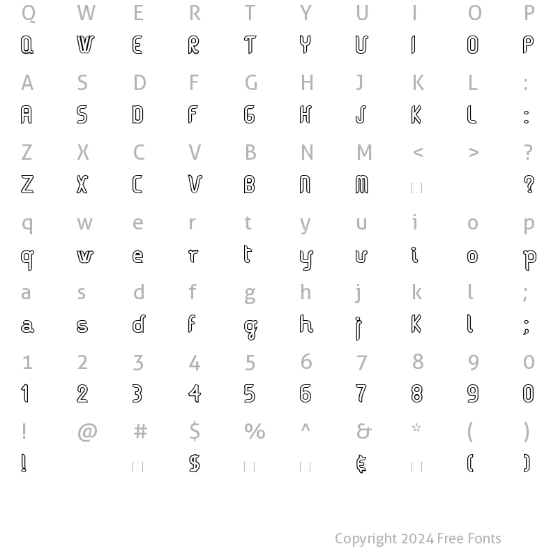 Character Map of Vague-Outline Roman