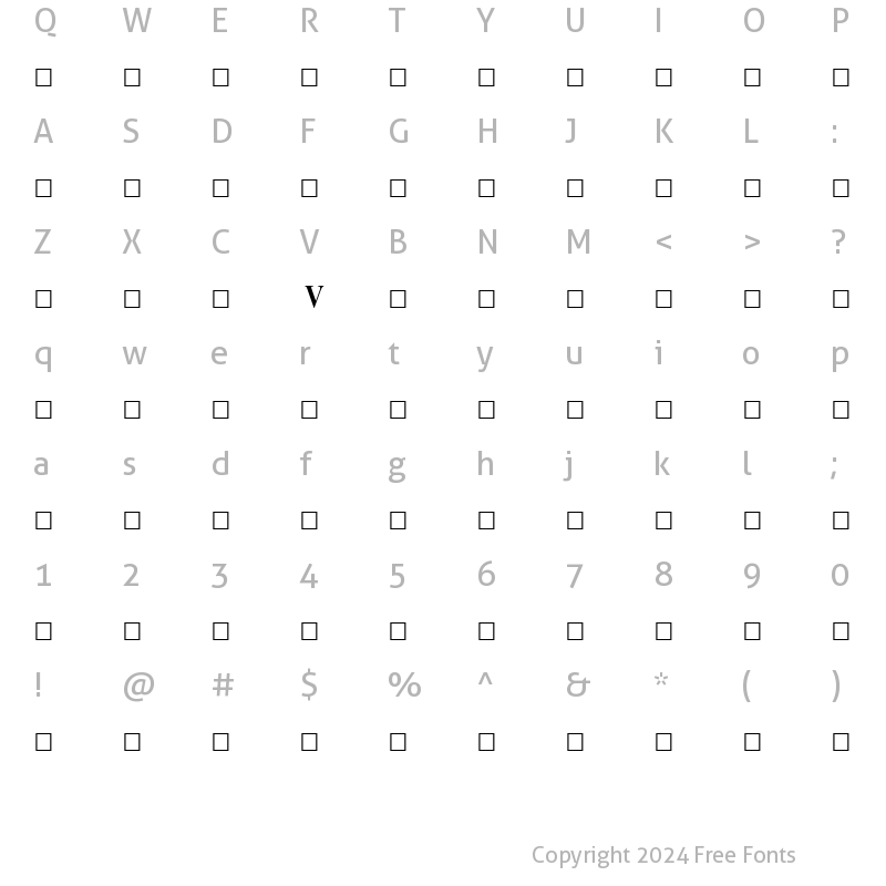 Character Map of Vajram Regular