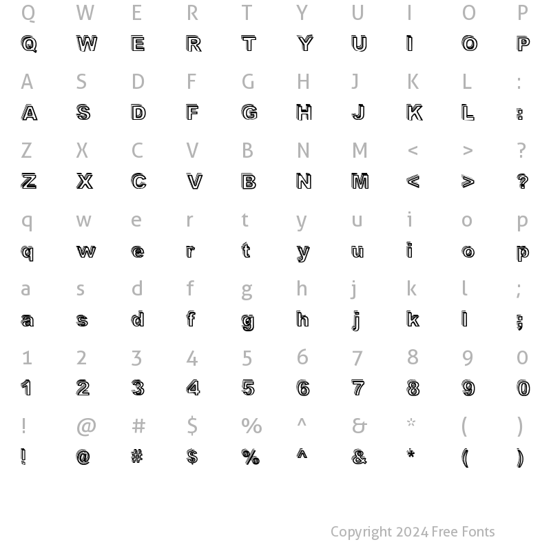 Character Map of Vale Shadow Regular