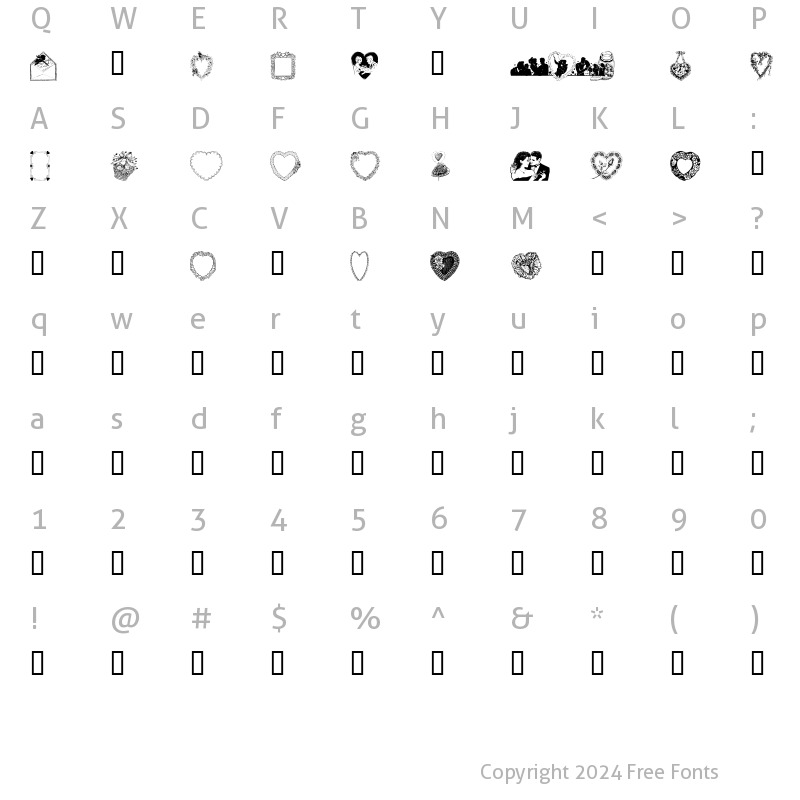 Character Map of Valentine Day Normal