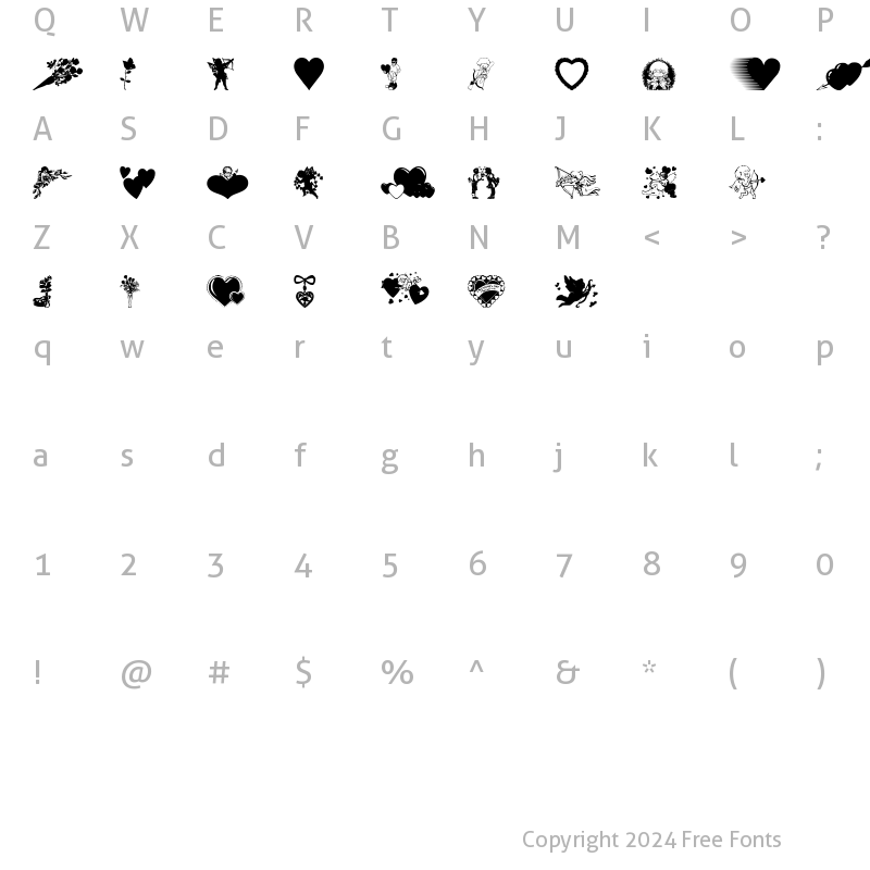 Character Map of valentinec Regular