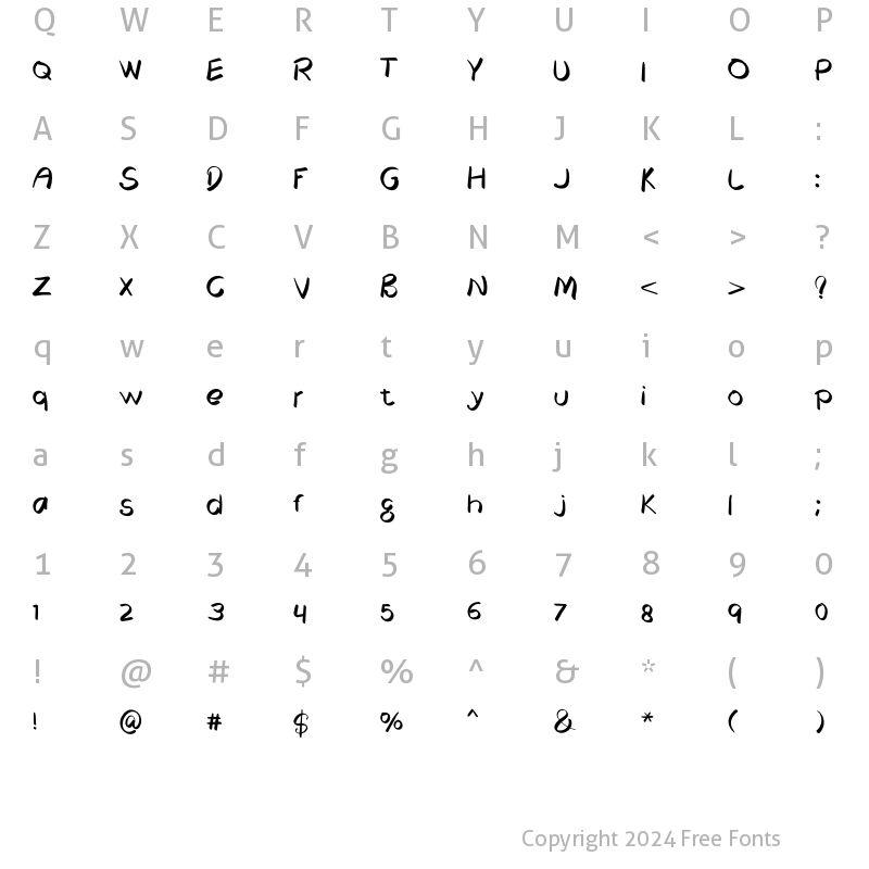 Character Map of Valentinose Regular