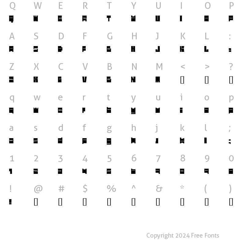 Character Map of Valimo Regular