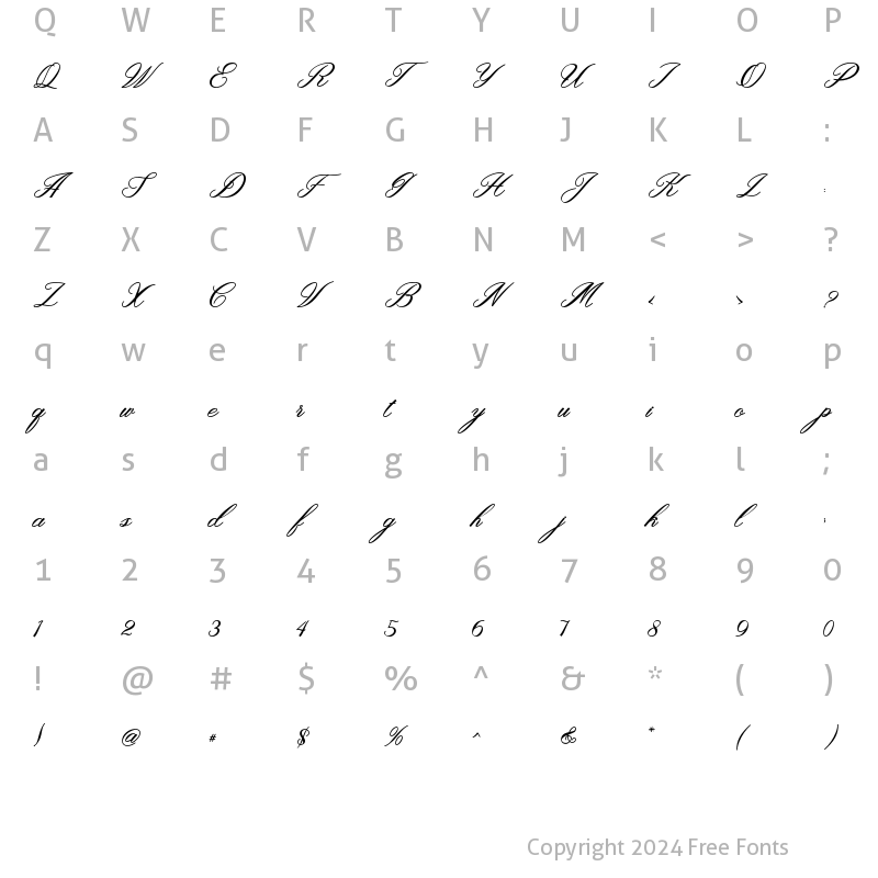 Character Map of Vallermo Regular