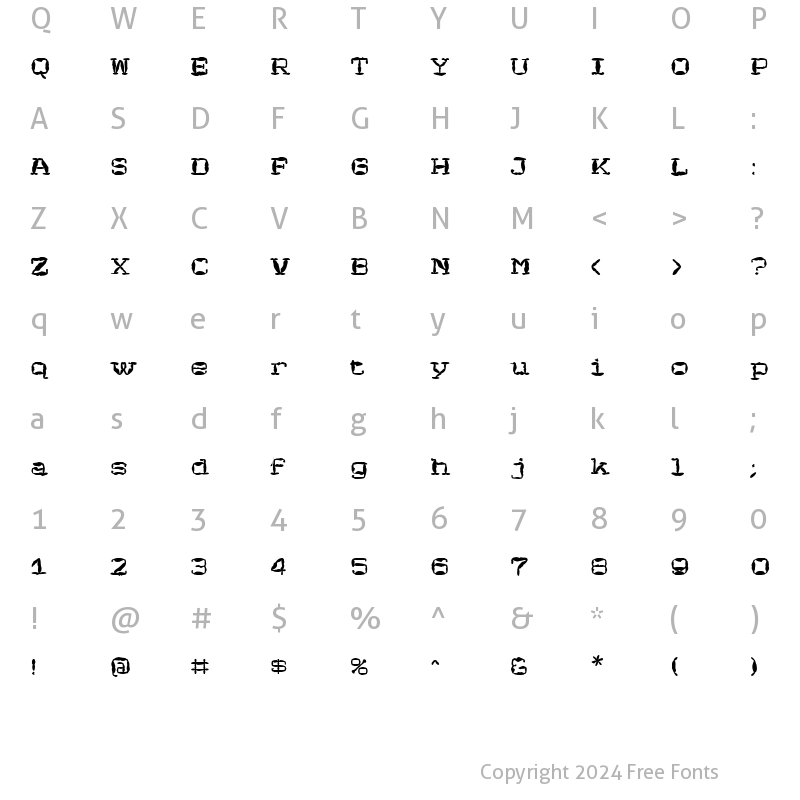 Character Map of ValManGal Regular