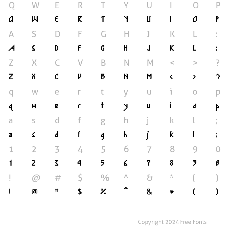 Character Map of ValmarSSK Bold