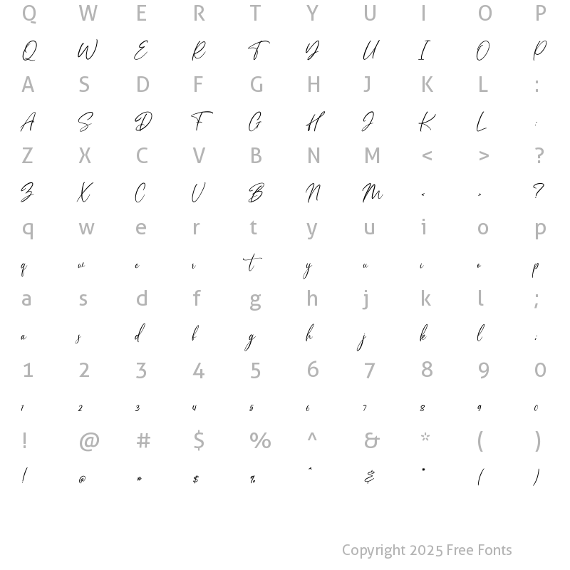 Character Map of Valment Regular