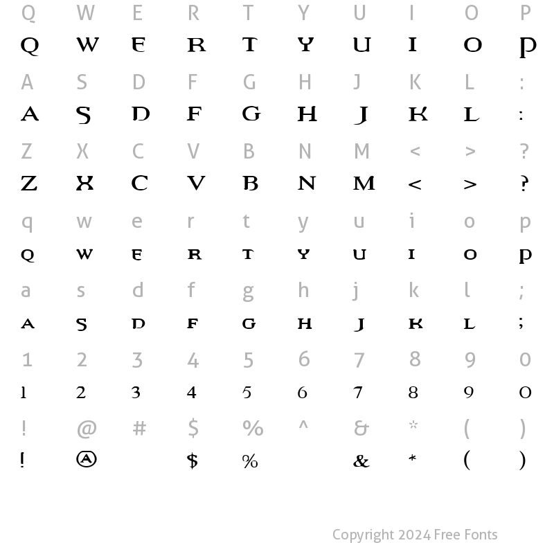 Character Map of Vamipre Rev Revision