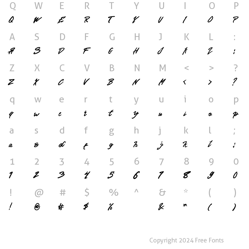 Character Map of Vandalord Regular