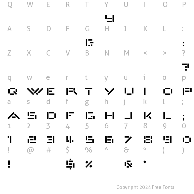 Character Map of VanDerLeckArchiType Regular