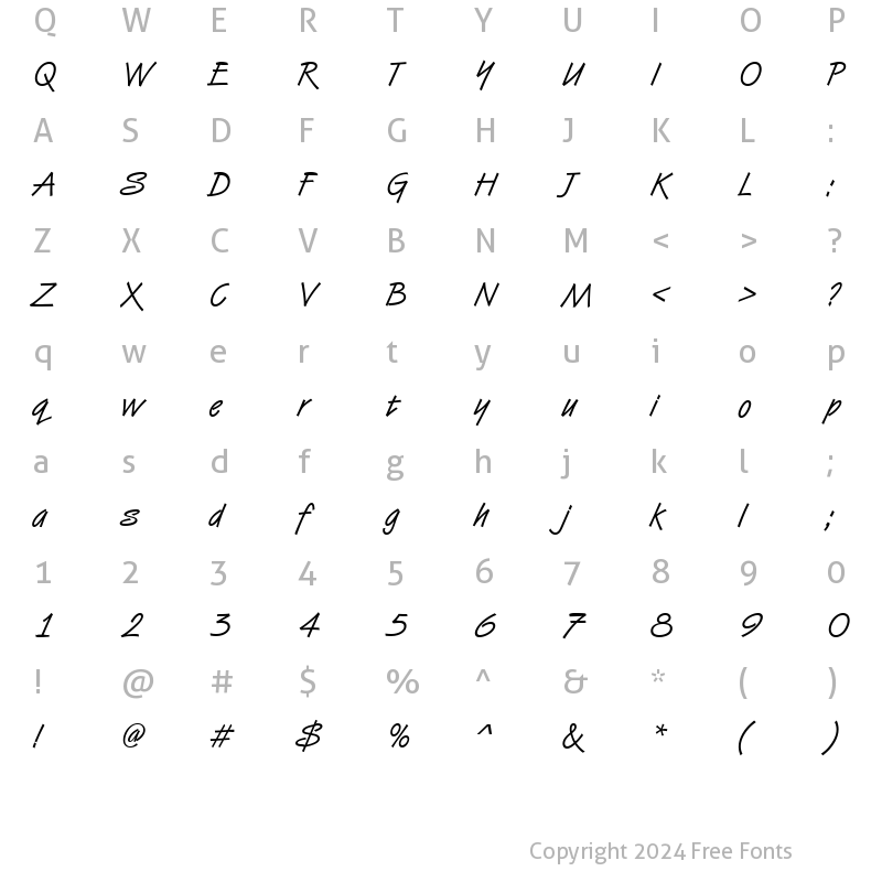 Character Map of VanDijkDEE Regular