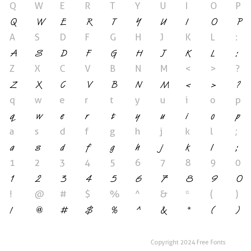 Character Map of VanDijkICG Regular