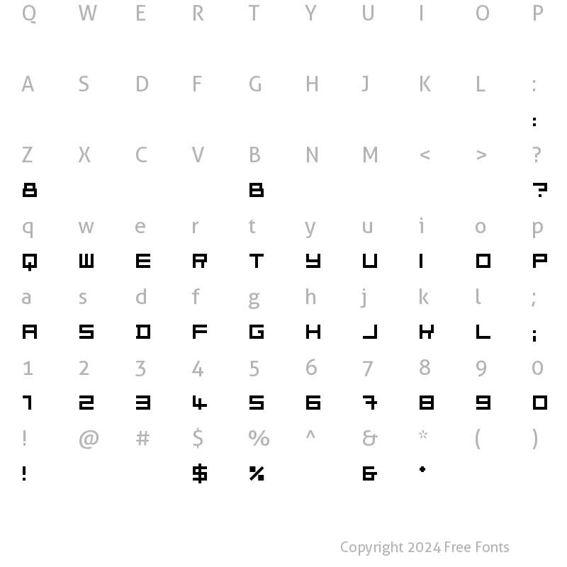 Character Map of VanDoesburgArchiType Regular