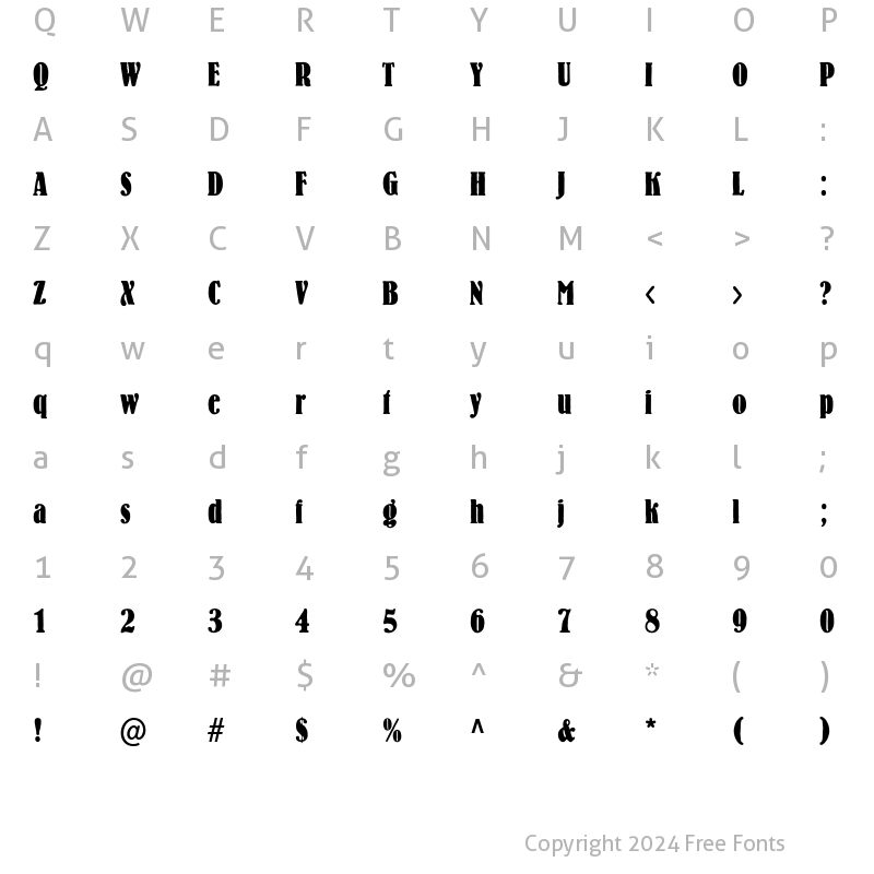 Character Map of VanessaBecker Regular