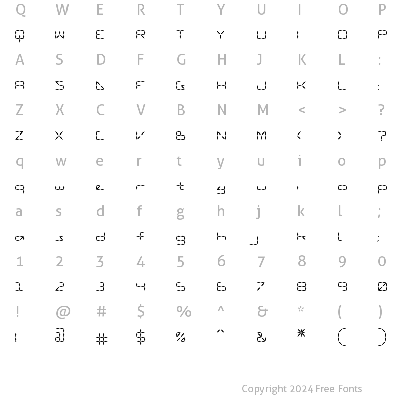 Character Map of Vanguard III AOE Bold