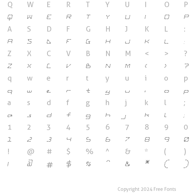 Character Map of Vanguard III AOE Oblique