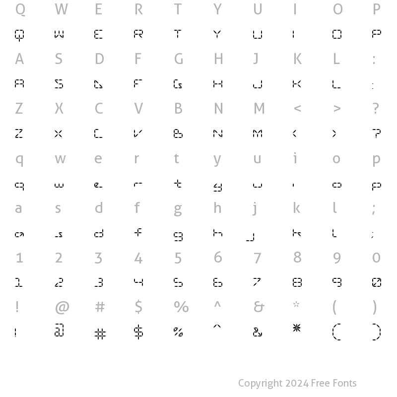 Character Map of VanguardIIIAOE Bold