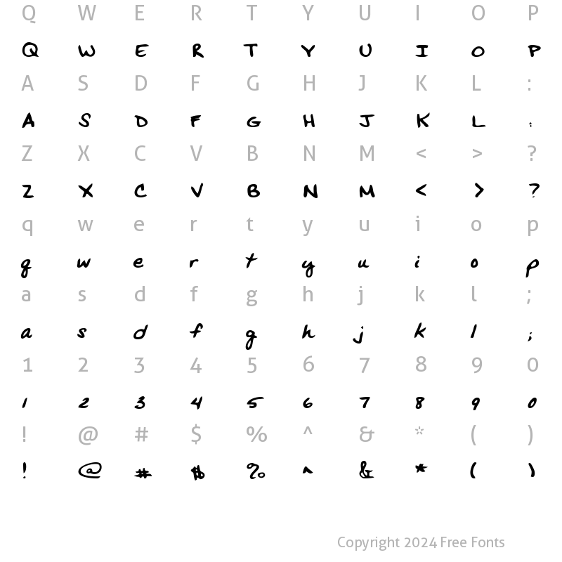 Character Map of VansHand Bold