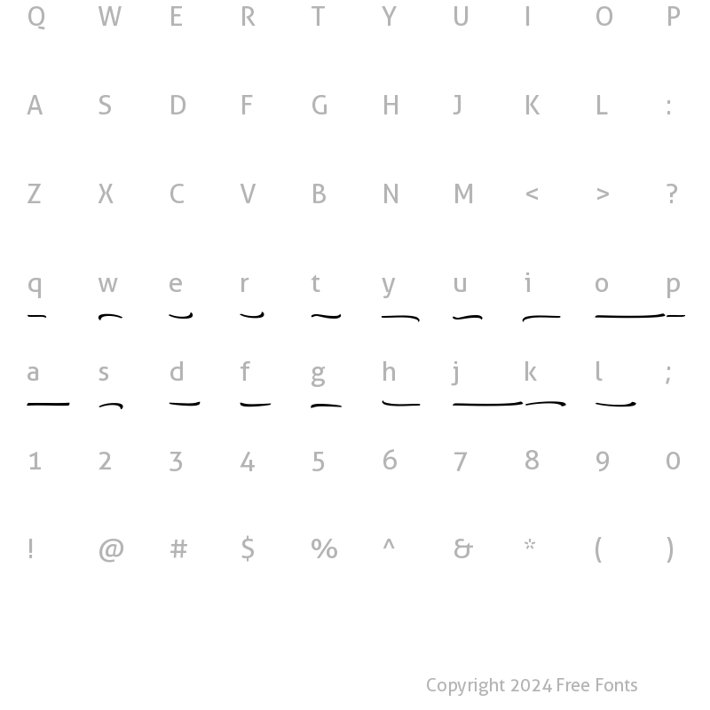 Character Map of Vantom Swash Regular