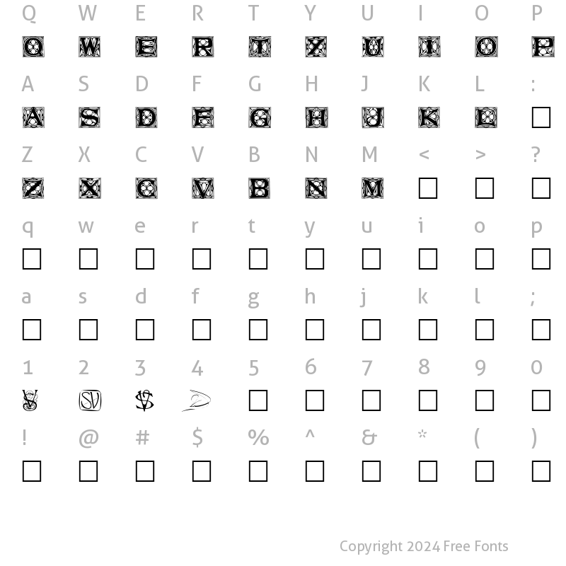 Character Map of Varah Regular