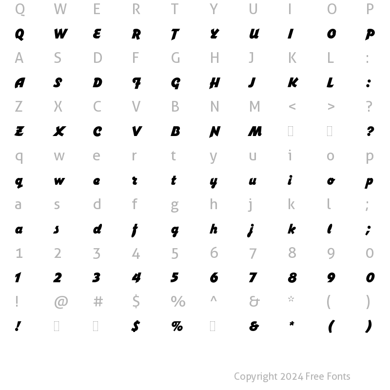 Character Map of Varga Plain Regular