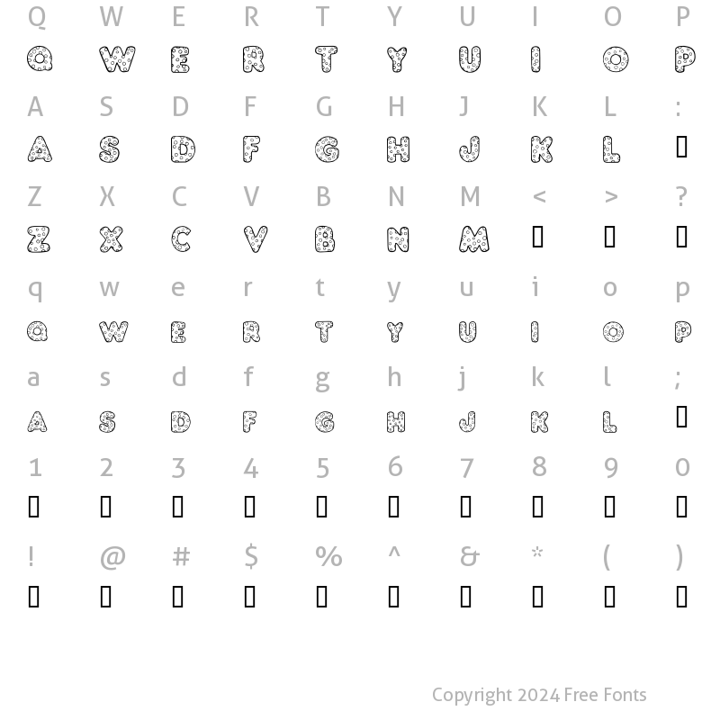 Character Map of Varicelle Regular