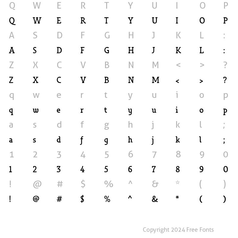 Character Map of Varidox Almost