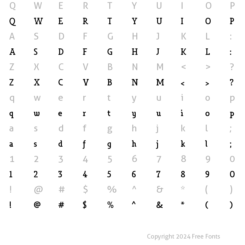 Character Map of Varidox Slab