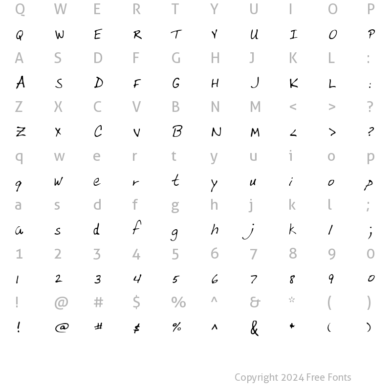 Character Map of Varnell Regular