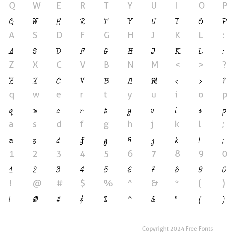 Character Map of Vassallo Regular