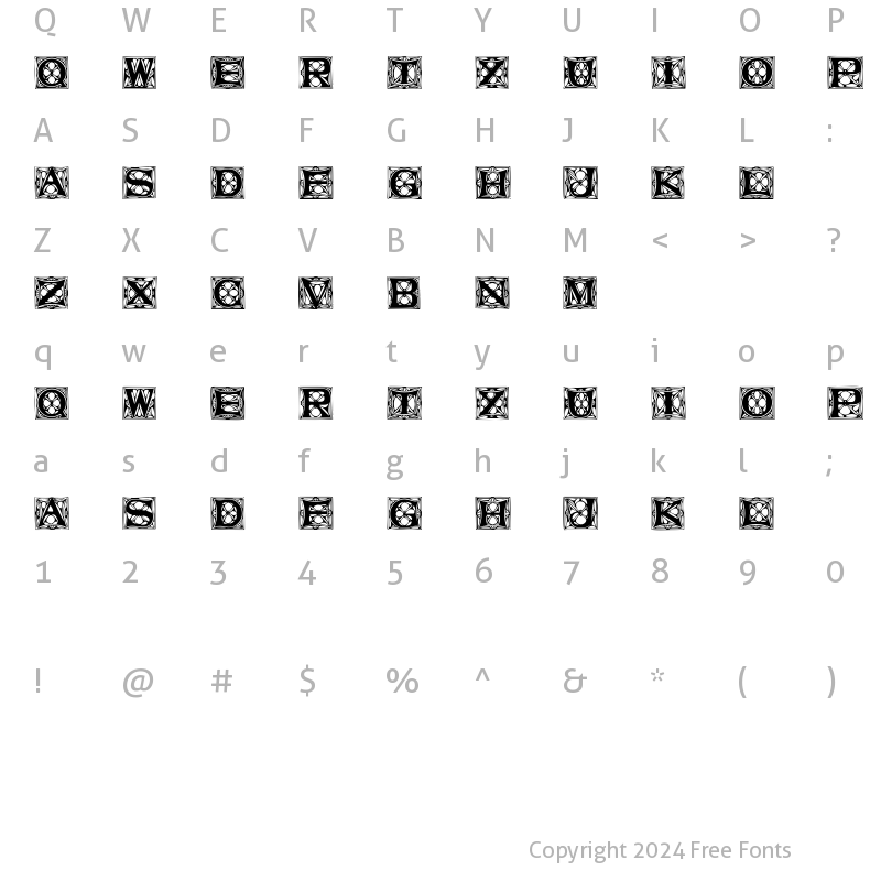 Character Map of VatersTitlingCaps Regular